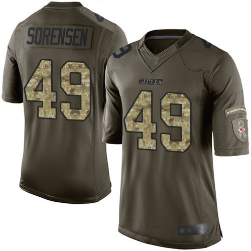 Men Kansas City Chiefs #49 Sorensen Daniel Elite Green Salute to Service Nike NFL Jersey